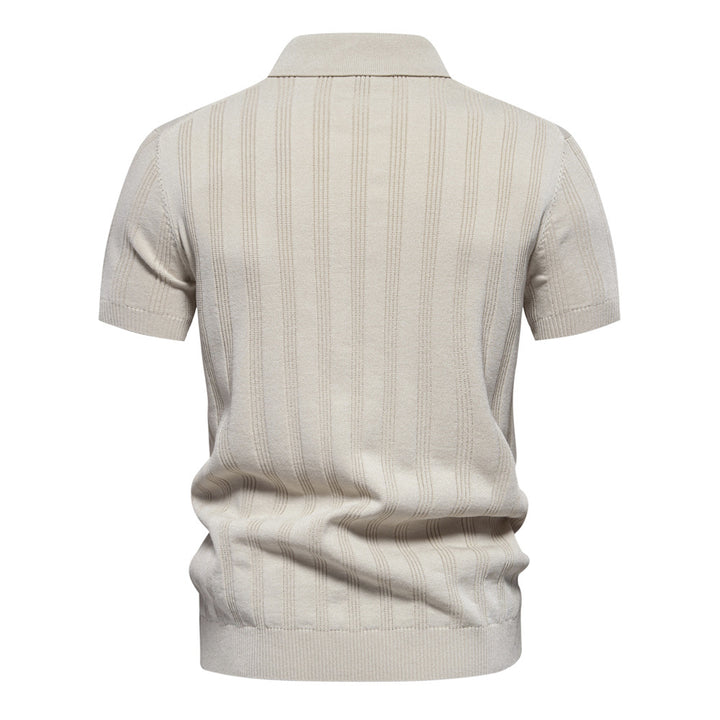 Herrer kortærmet poloshirt med struktureret ribmønster Stilla