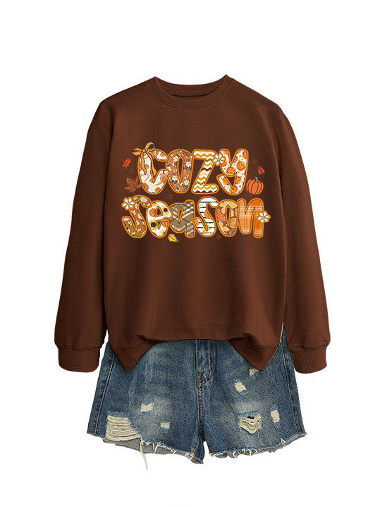 Kvinders sweatshirt med kreativt efterårsdesign og afslappet pasform Stilla