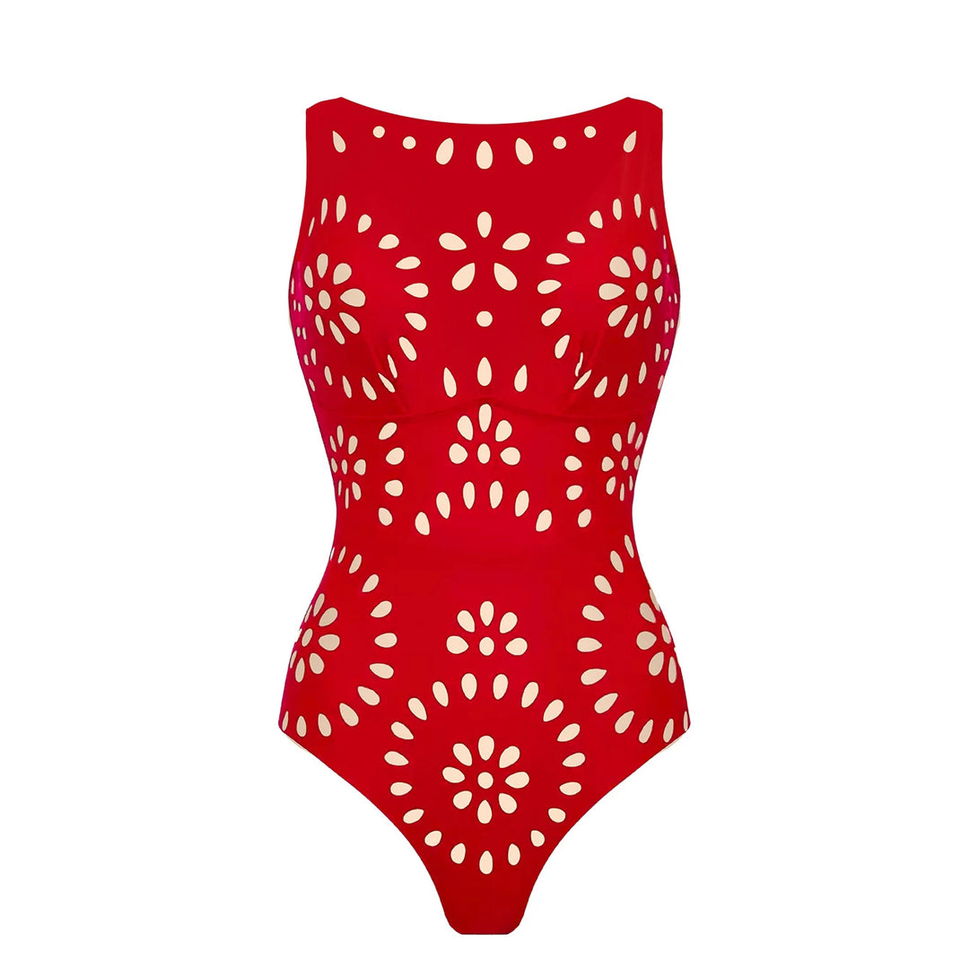 Dame Én-delt Badedragt med modeudskæring og stilfulde Cut-Outs Stilla
