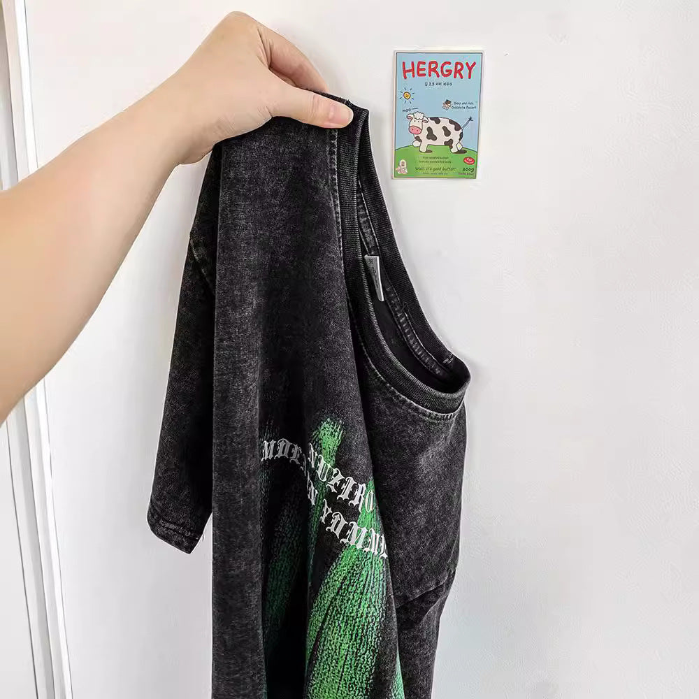 Dame Oversized T-shirt med kreativt grafisk design Stilla