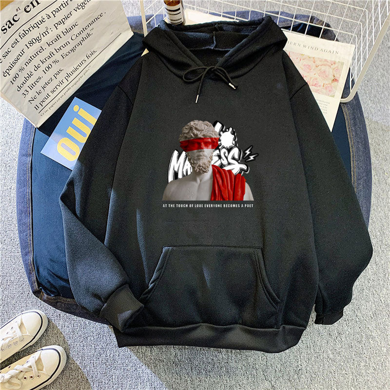 Kvinders hoodie med moderne grafisk print og inspirerende tekst Skovae
