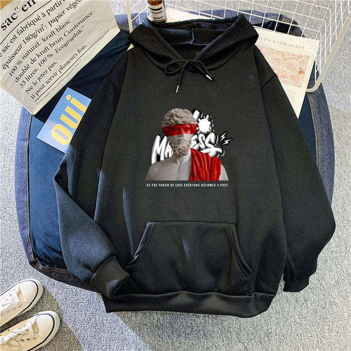 Kvinders hoodie med moderne grafisk print og inspirerende tekst Skovae