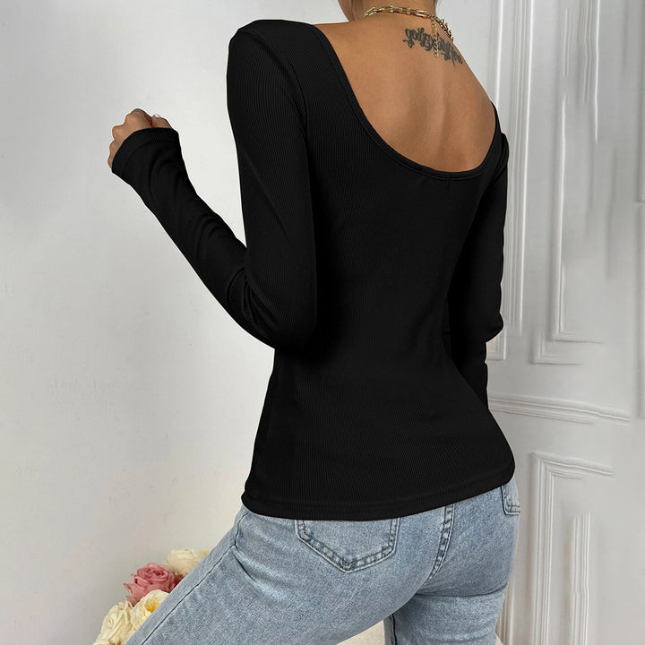 Kvinder Langærmet Bodysuit med Dekorativ Indpakningsdesign Stilla