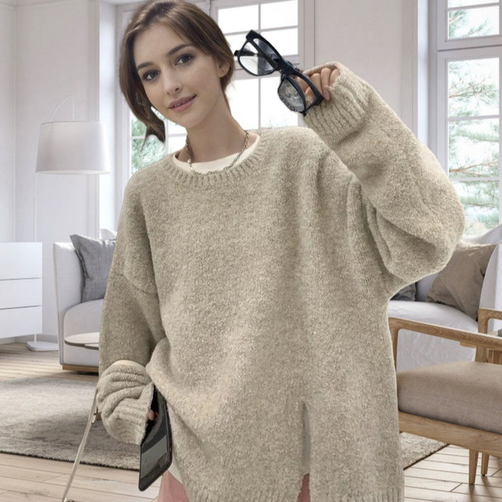 Damer afslappet oversized sweater med sidelidsdesign Stilla