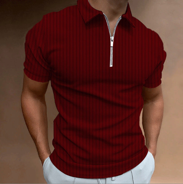 Herrer moderne kortærmet poloshirt med lynlås Stilla