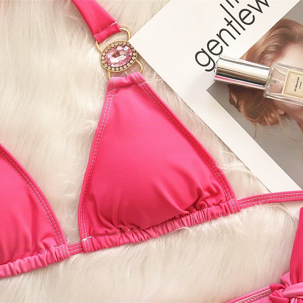 Dame Vibrant Gradient Triangle Bikini Sæt Stilla