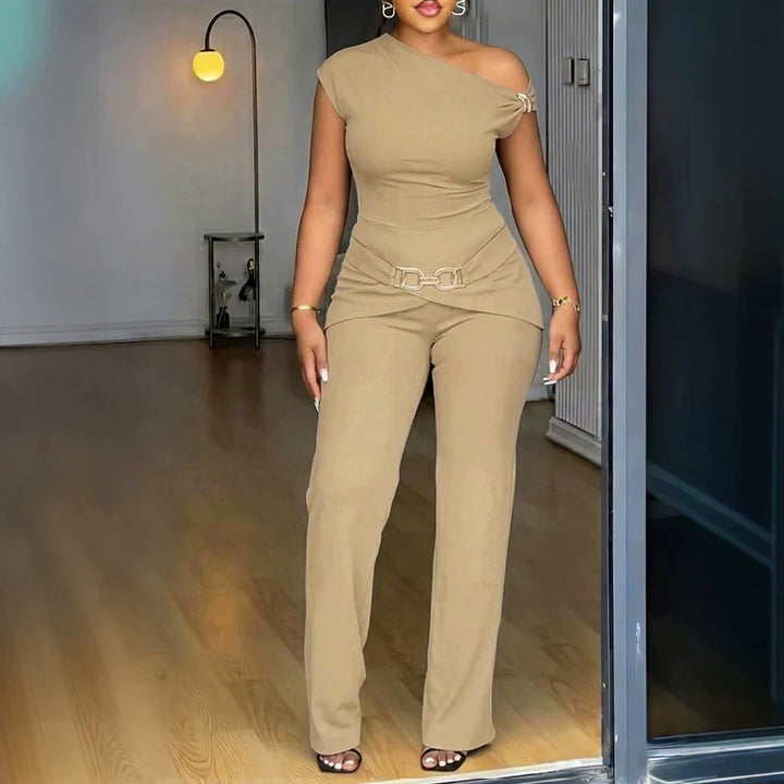 Dame Elegant One-Shoulder Jumpsuit Skovae
