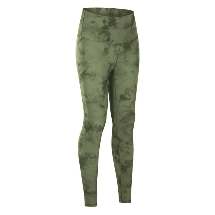 Dame sport leggings med høj talje og moderne batikdesign Stilla