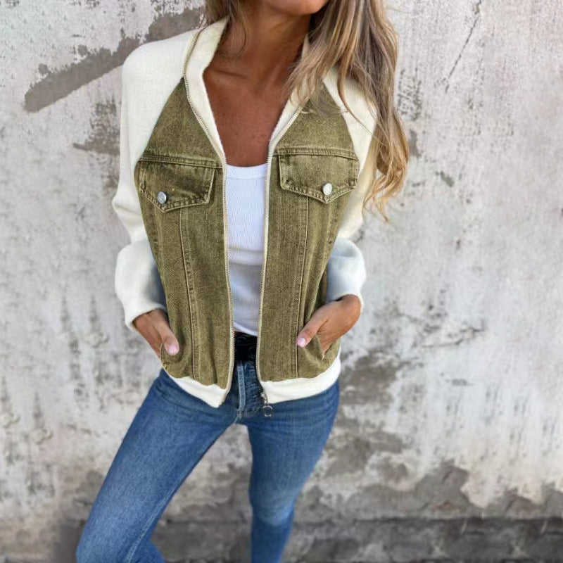 Dame Sporty Denim Jakke med hyggeligt foret og elegante ærmer Stilla