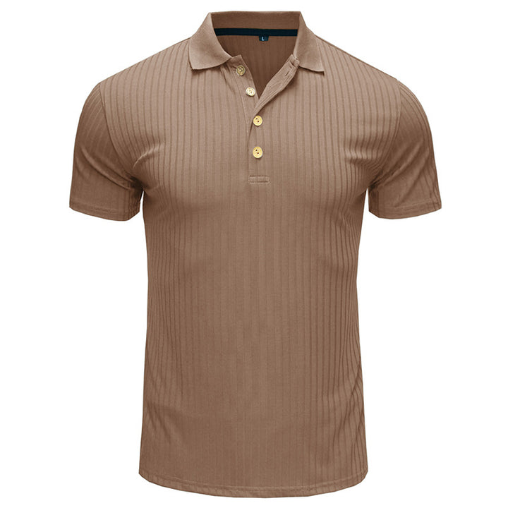 Herrer Polo-shirt med struktureret design og fashionable knapper Stilla