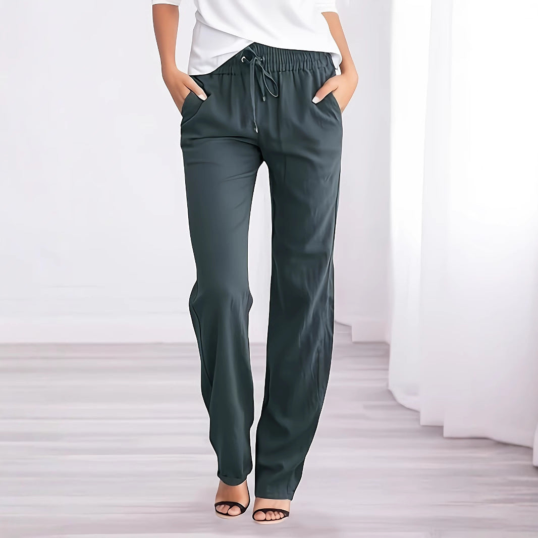 Dame Løs Skåret Joggingbukser med Sidelommer Stilla