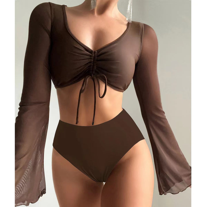 Dame bikini-sæt med stilfuld wrap-top og højt skåret underdel Stilla