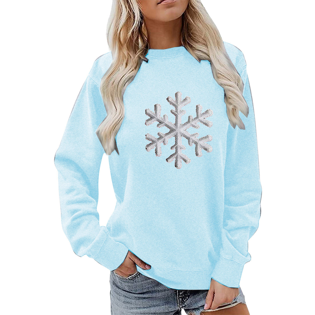 Kvinders sweatshirt med funklende snefnugdesign og afslappet pasform Stilla