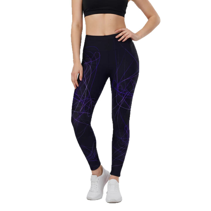 Dame sportleggings med stilfuldt grafisk design Skovae