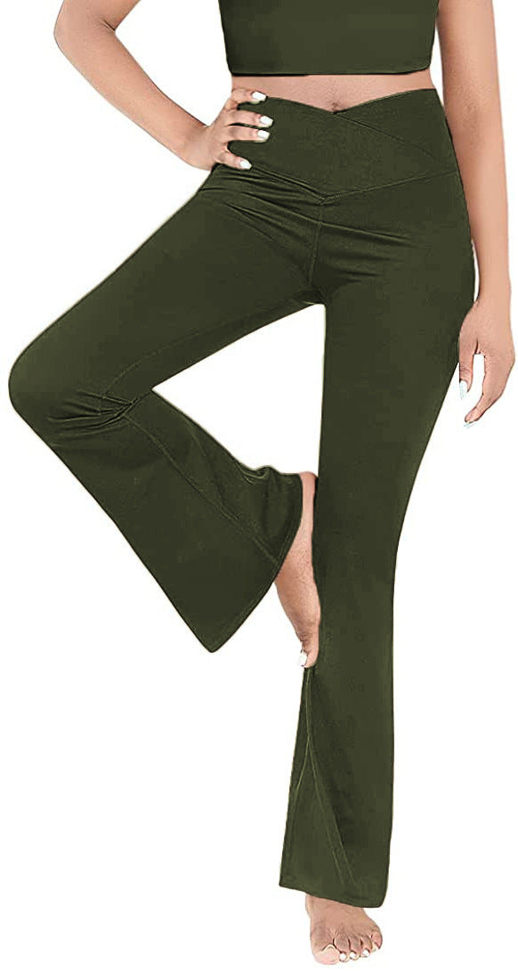 Dame afslappede Bootcut-leggings med høj talje og åndbart materiale Skovae