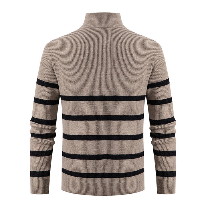 Herre Høj Hals Stribet Pullover Sweater Stilla