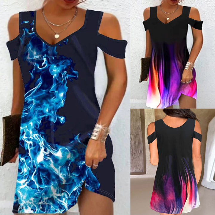 Dame Cold Shoulder Midi Kjole Stilla