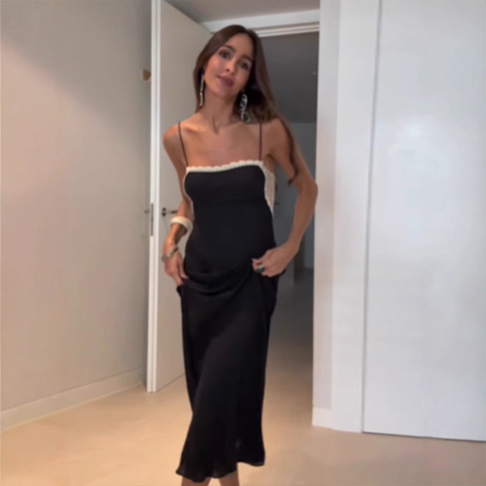 Damer Elegant Maxikjole med fine spidsdetaljer Stilla
