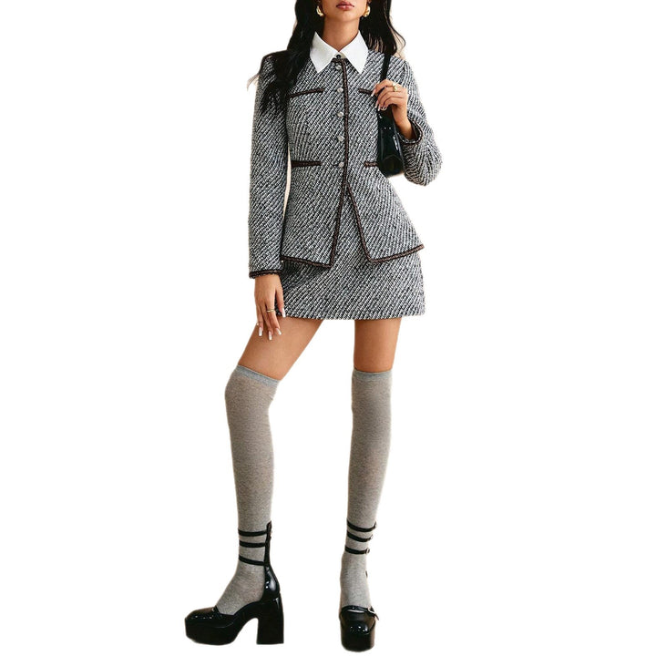 Kvinders fashionable tweed jakke med nederdel Stilla