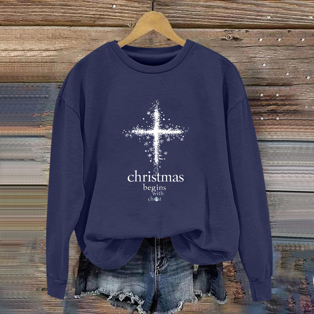 Kvinders sweatshirt med Christian motiv og blød inderside Stilla