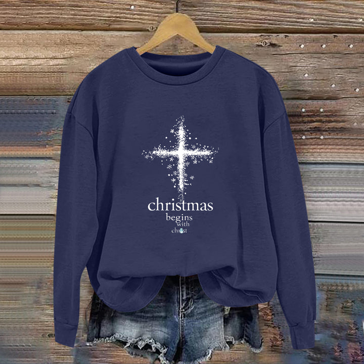 Kvinders sweatshirt med Christian motiv og blød inderside Stilla