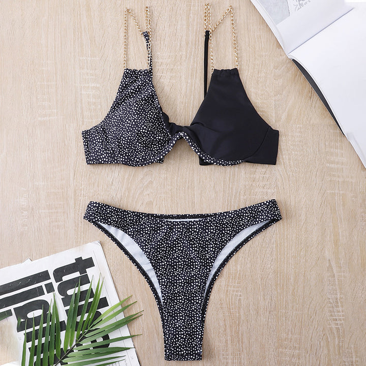 Dame Bikini-sæt med elegante kæde-stropper og raffineret vendedesign Stilla