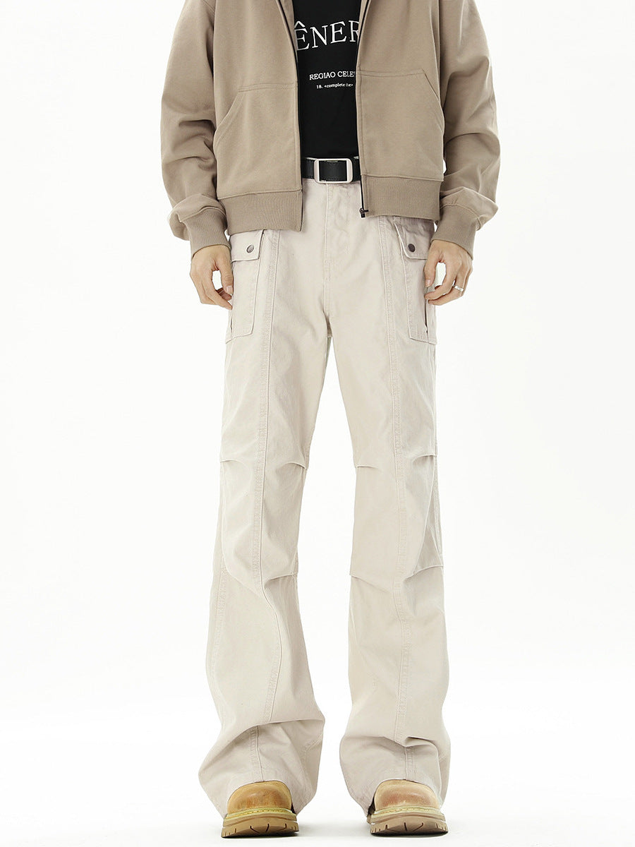 Herrer bred Cargo-bukser med multifunktionelle lommer og moderne design Stilla