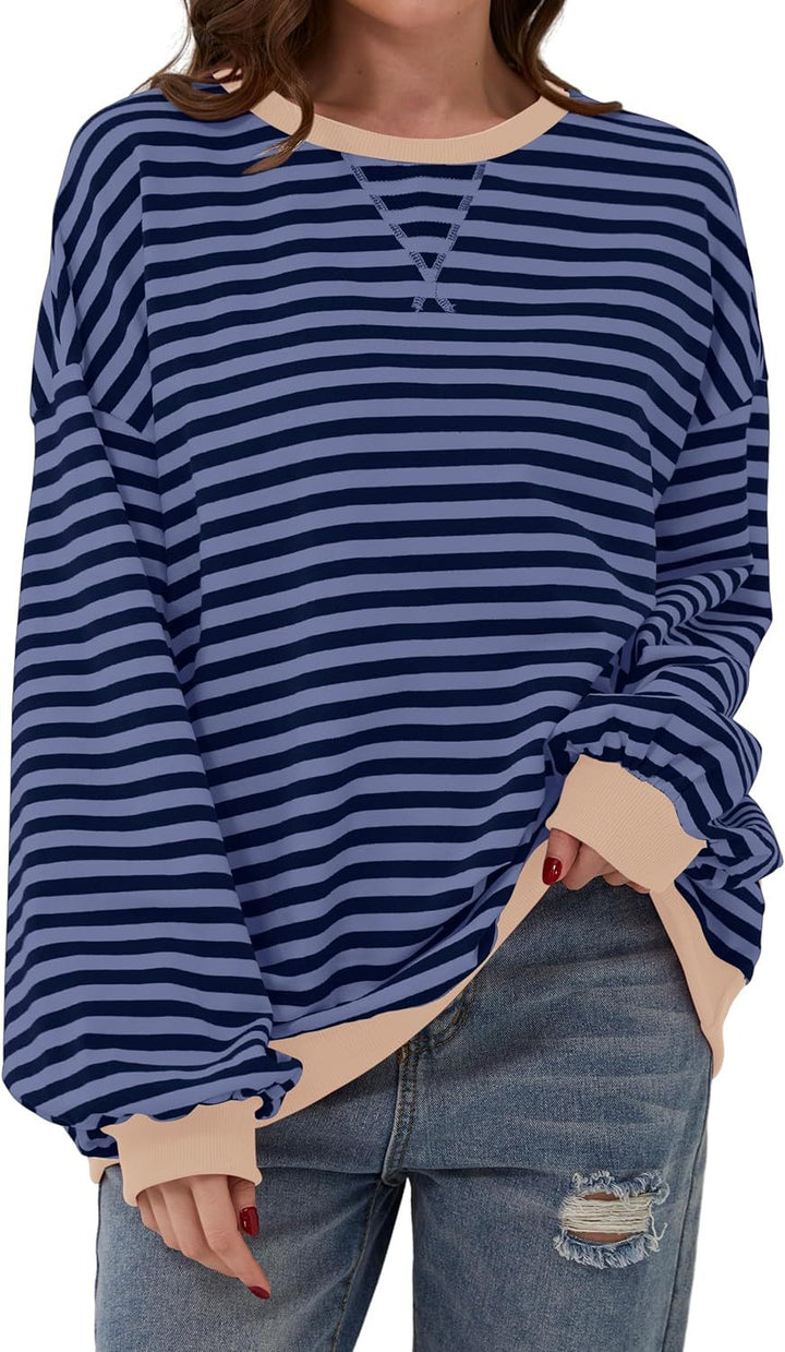 Stilla | Casual, Stribet Pullover Med Løs Pasform