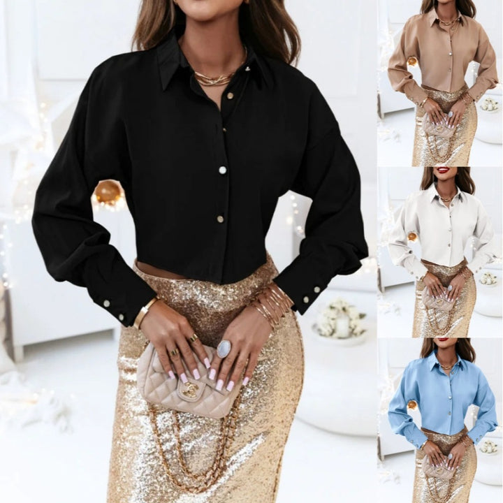 Dame Elegant og alsidig bluse med flot krave og raffinerede knapper Stilla