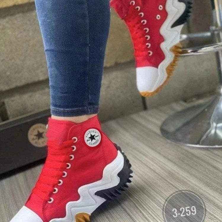 Dame Sporty High-Top Sneakers med unikt bølgeprofil og åndbar konstruktion Stilla