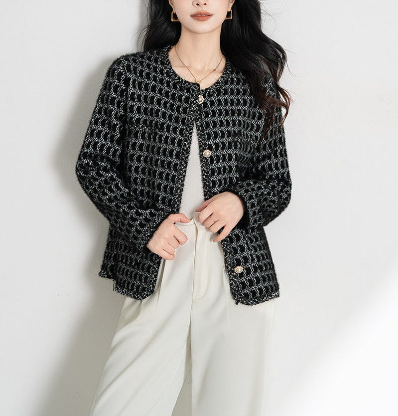 Dames elegant cardigan med tekstureret mønster og knapdetaljer Stilla