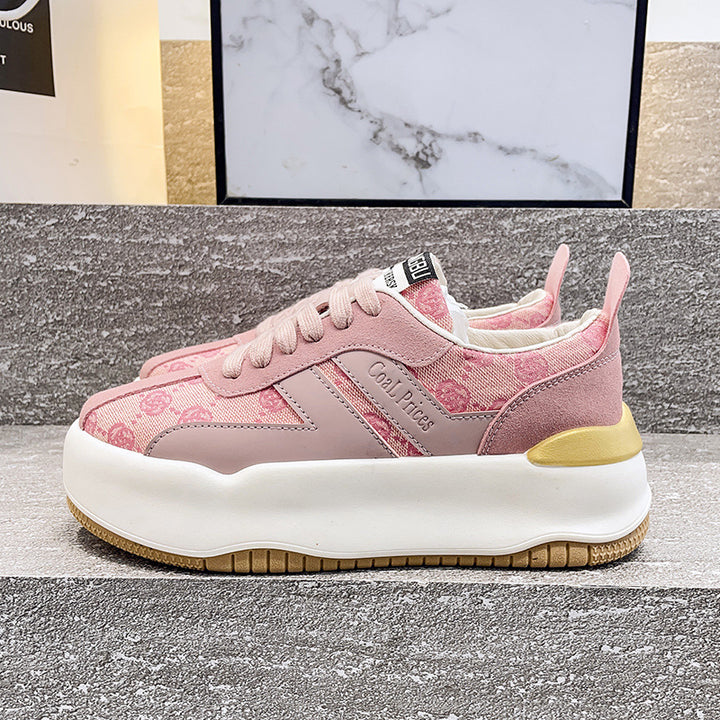 Dame Komfortable Sneakers med tyk plateau og åndbart overmateriale Stilla