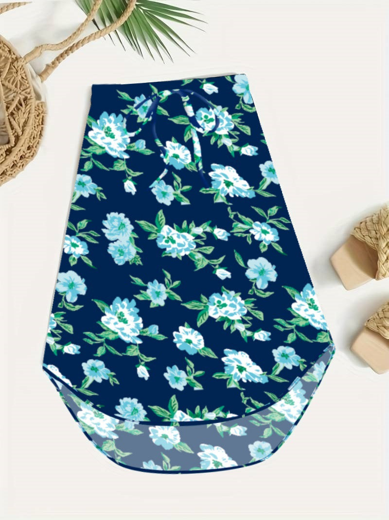 Dame Floral Trykt Nederdel i elegant Snit Stilla
