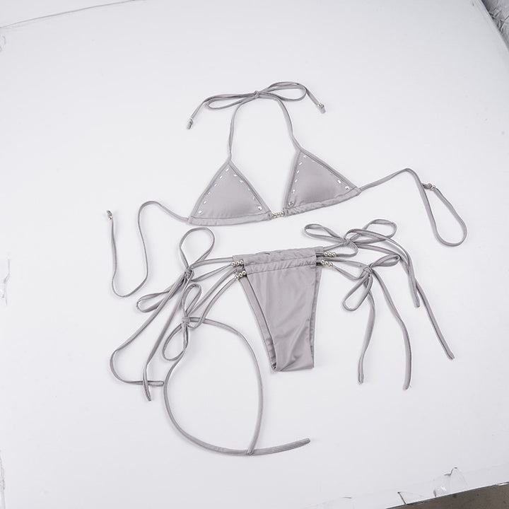 Dame bikini sæt med funklende detaljer og justerbare stropper Skovae