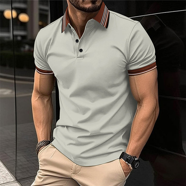 Herrer Polo shirt med moderne krave design Stilla