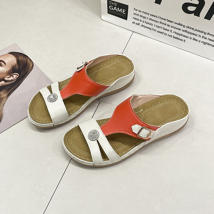 Dame Komfortable Sandaler med modisk spænde og elegant applikation Stilla