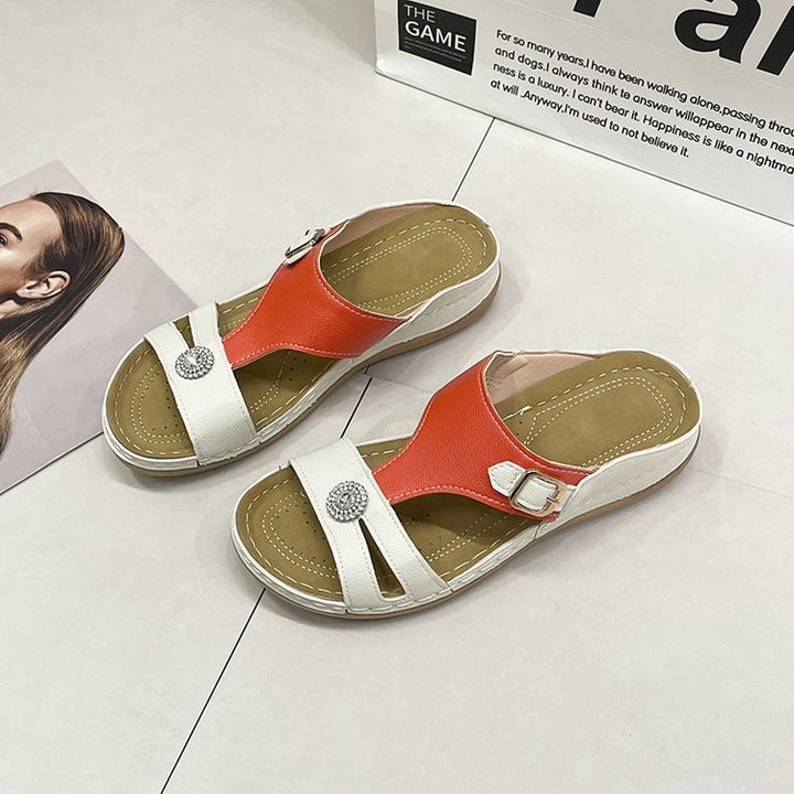 Dame Komfortable Sandaler med modisk spænde og elegant applikation Stilla