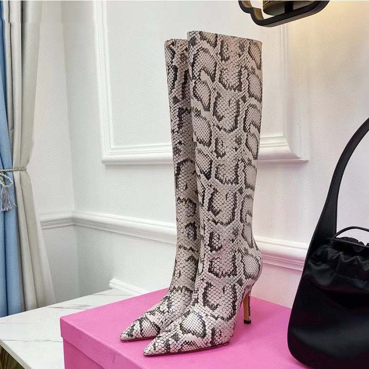 Femme Stylisk Slange-Print Clutch Taske Stilla