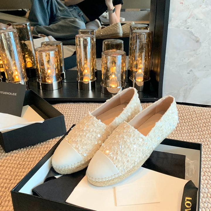 Dame Paillet-besatte Espadrilles Slip-On Sko Stilla