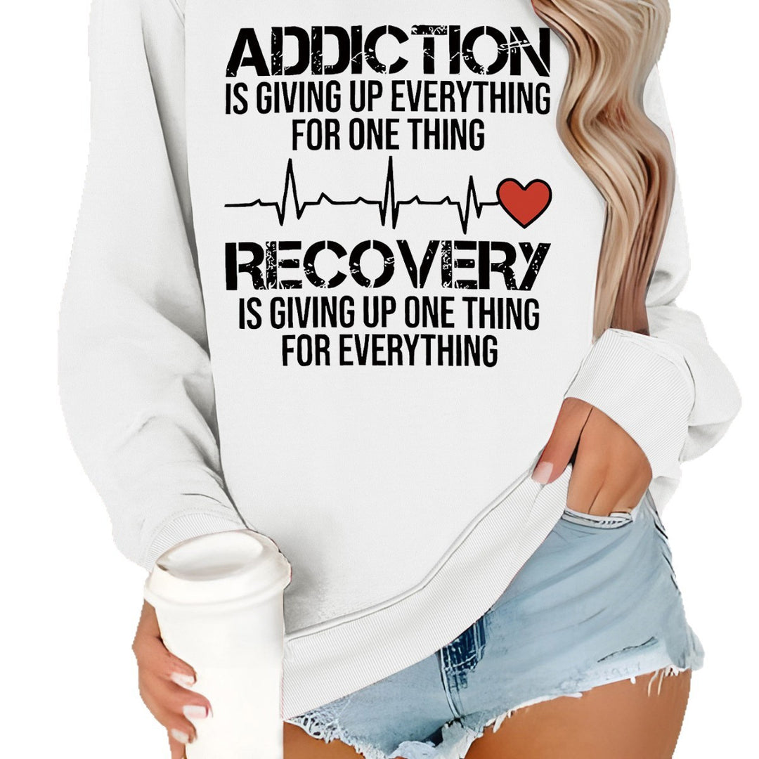 Kvinders sweatshirt med inspirerende print og afslappet snit Stilla