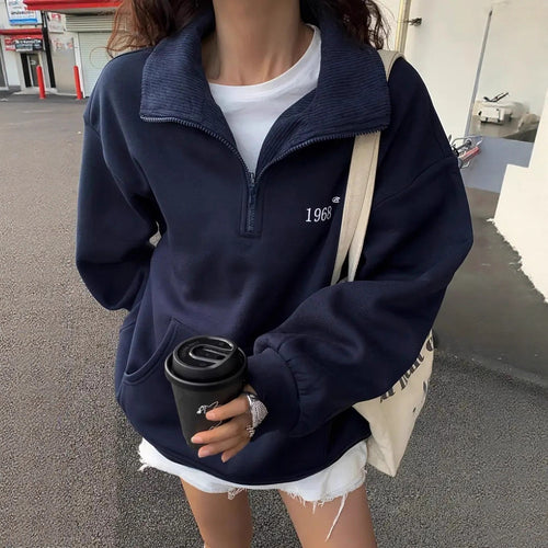 Kvinders sporty sweater med høj krave og lynlås Skovae