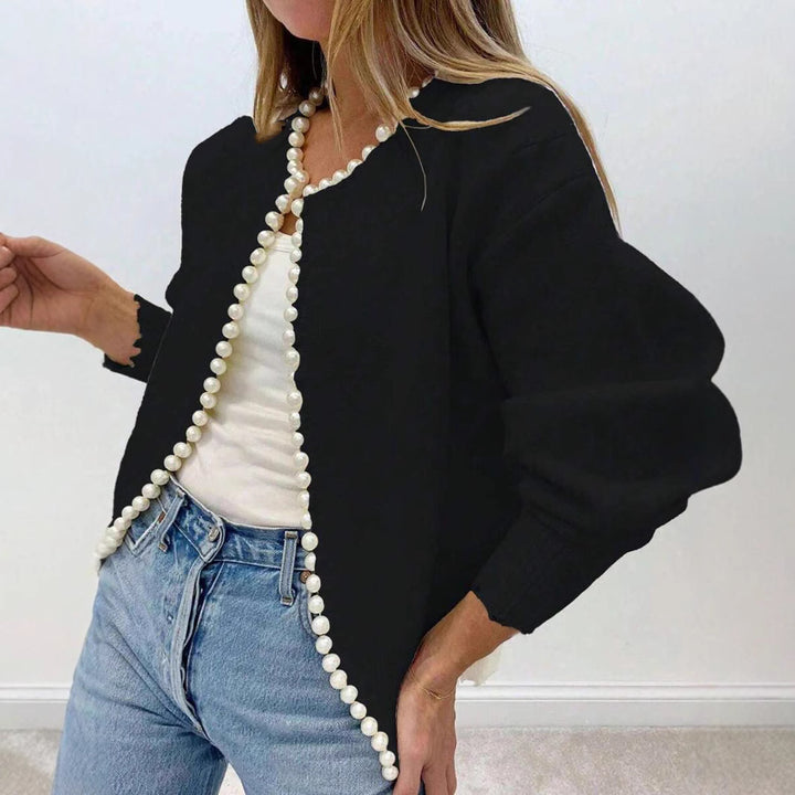 Kvinders cardigan med perle accenter og afslappet snit Stilla