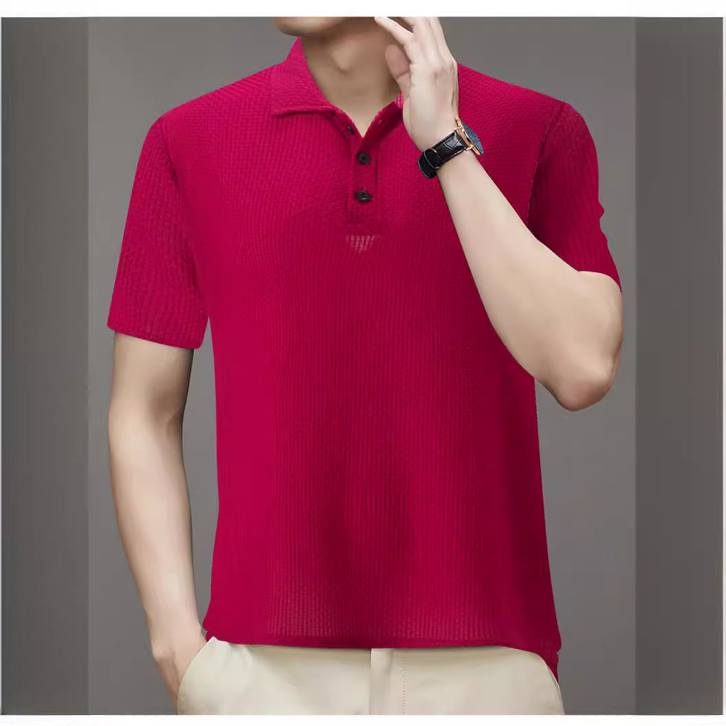 Herrer Struktur Polo Shirt Stilla