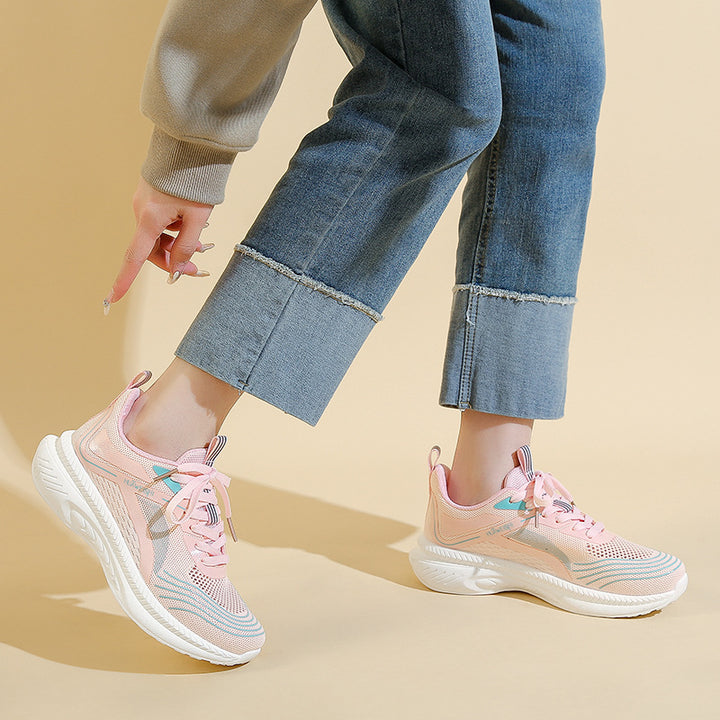 Dame Åndbar Løbesneaker med fleksibelt Mesh-Overmateriale og støddæmpende sål Stilla