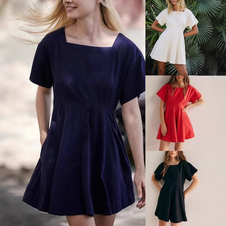 Dame Off-Shoulder Kjole med udskårne ærmer og blødt stof Stilla