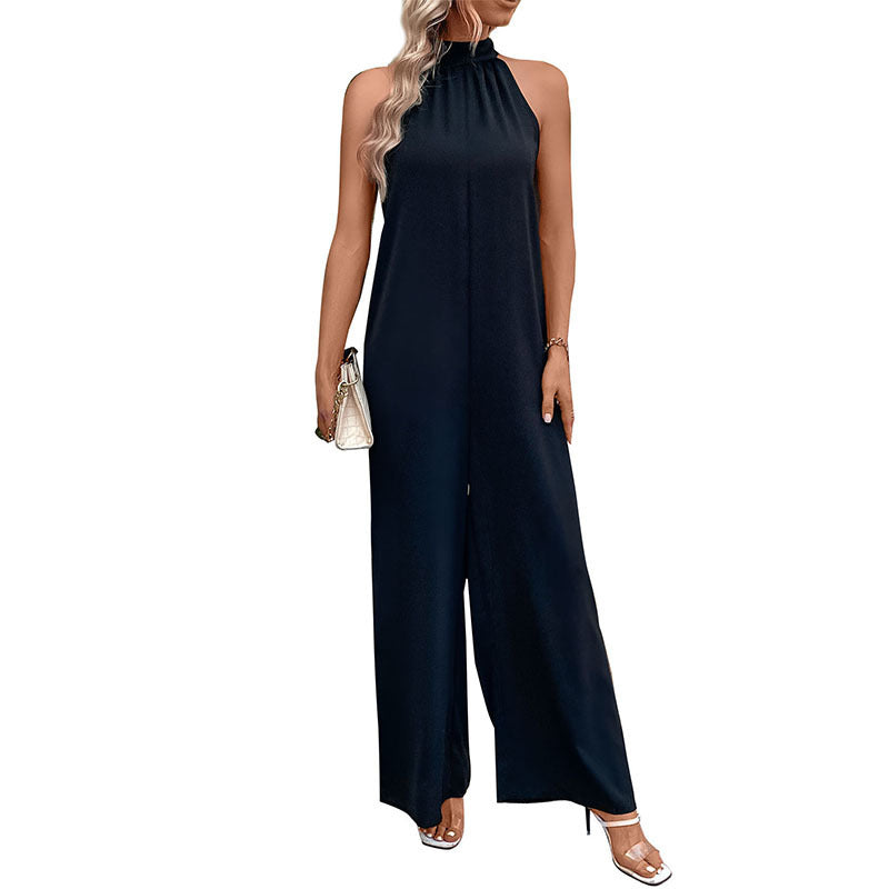 Dame Elegant Højkrave-Overall med bred ben Design Stilla