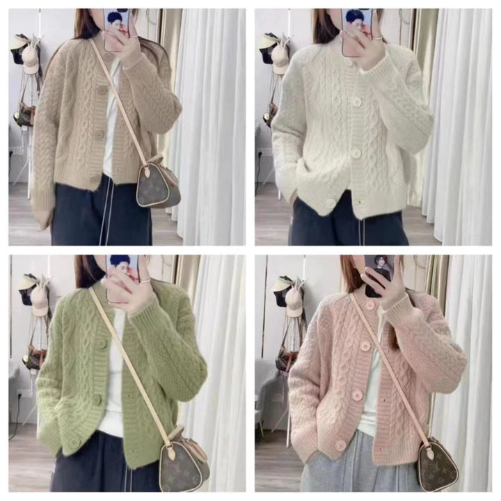 Dame Cozy Cardigan med Kabelmønster Stilla 1772285547