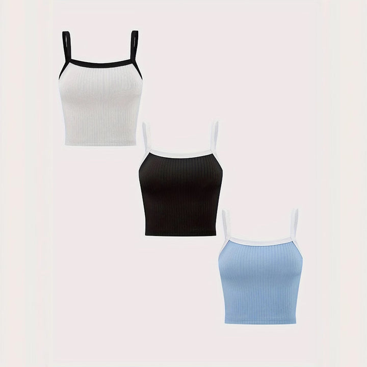 Dame strop top med elastisk rib-design og justerbare stropper Stilla
