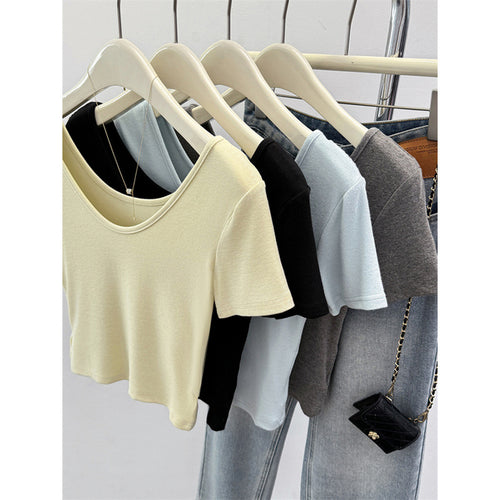 Femme Kortærmet Cropped T-Shirt Stilla