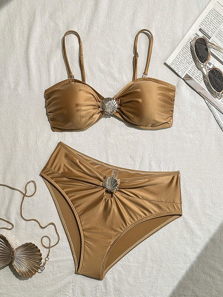 Dame Elegant bikini sæt med moderigtigt muslingedesign Skovae